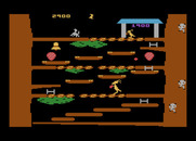 Kangaroo for Atari 5200 - You need to time your jumps carefully, or you'll fall through a gap.
