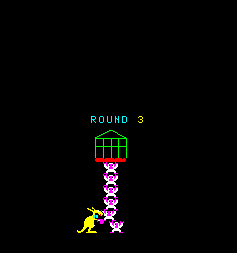 Kangaroo Arcade Screenshot: Prepare for level 3.