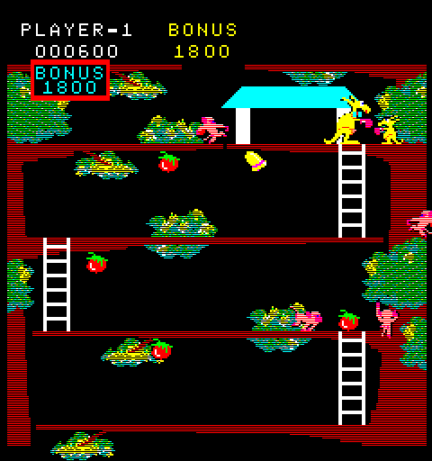 Kangaroo Arcade Screenshot: Level 1 completed!
