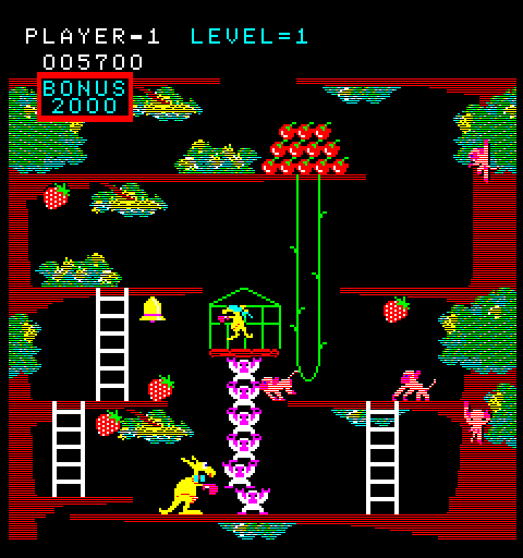 Kangaroo Arcade Screenshot: Level 3 start.