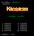 Kangaroo for Arcade - Game attract mode and high scores.