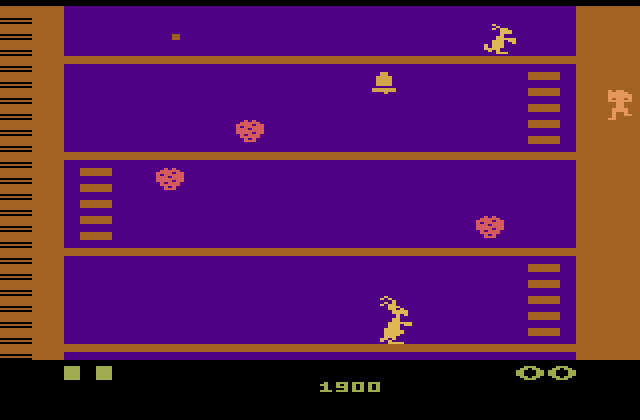 Kangaroo Atari 2600 Screenshot: Game start.