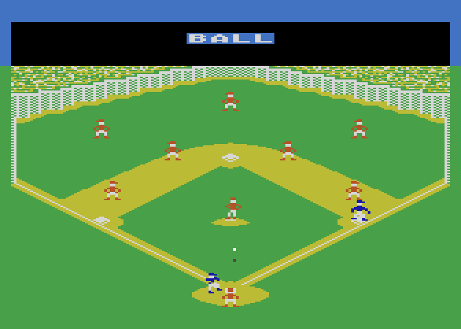 RealSports Baseball Atari 5200 Screenshot: Ball!