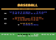 RealSports Baseball for Atari 5200 - Title screen and game options.
