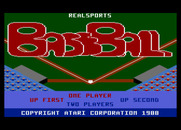 RealSports Baseball for Atari 7800 - Title screen.
