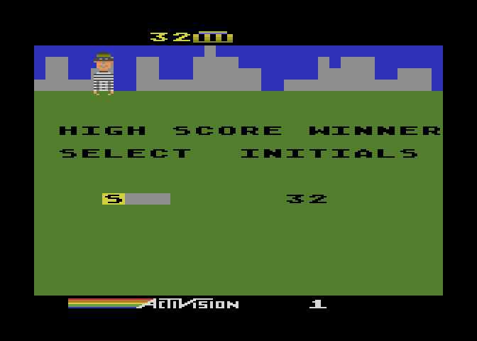 Kaboom! Atari 5200 Screenshot: The high score table...