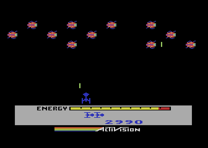 MegaMania Atari 5200 Screenshot: This round features regrigerator magnets which look like bugs.