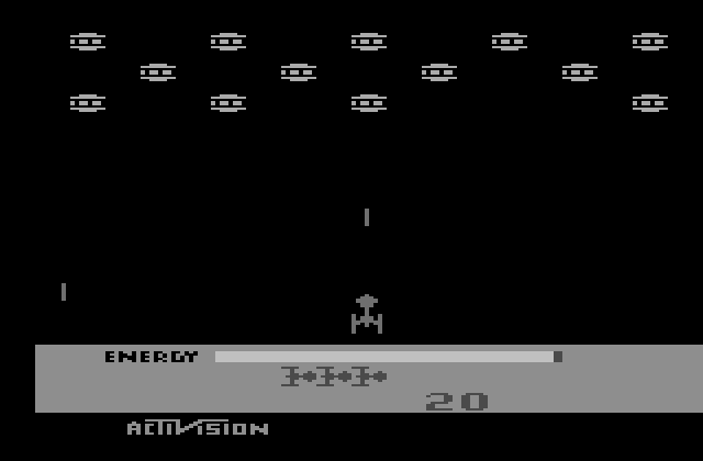 MegaMania Atari 2600 Screenshot: Game start.