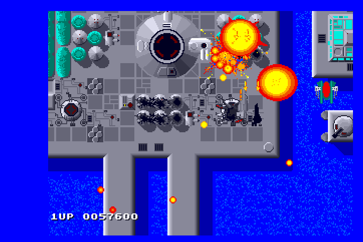 SideWinder Arcade Screenshot: Blowing stuff up...
