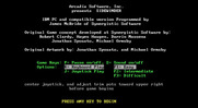 SideWinder for IBM PC/Compatibles - The main menu.