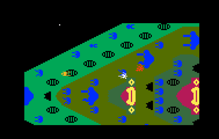 Dreadnaught Factor, The Intellivision Screenshot: First approach, destroying some parts of the ship.