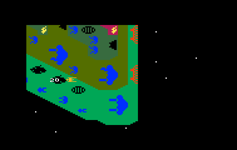 Dreadnaught Factor, The Intellivision Screenshot: Destroy the engines at the back of the dreadnaughts to slow them down.