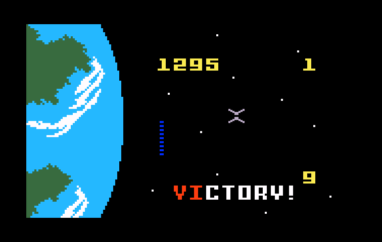Dreadnaught Factor, The Intellivision Screenshot: Victory! I destroyed all dreadnaughts in the training level.