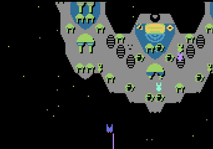 Dreadnaught Factor, The Atari 5200 Screenshot: That was close! Narrowly dodged some enemy fire...