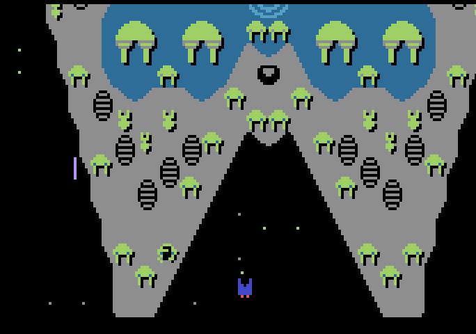 Dreadnaught Factor, The Atari 5200 Screenshot: Dreadnaughts come in several different shapes and sizes.