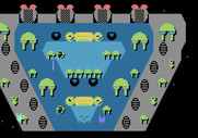 Dreadnaught Factor, The for Atari 8-bit - If you can destroy the dreadnaughts engines it will slow down a bit...
