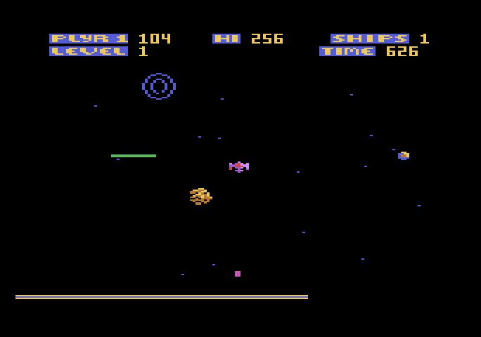 Zone Ranger Atari 5200 Screenshot: My ship is temporarily invulnerable!
