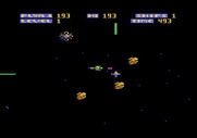 Zone Ranger for Atari 5200 - Blasting various opponents and rocks.
