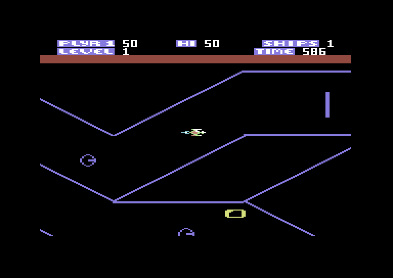 Zone Ranger Commodore 64 Screenshot: Don't crash into barriers!