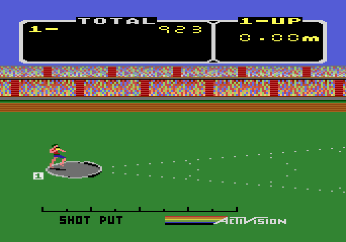 Activision Decathlon, The Atari 5200 Screenshot: Shot put start.