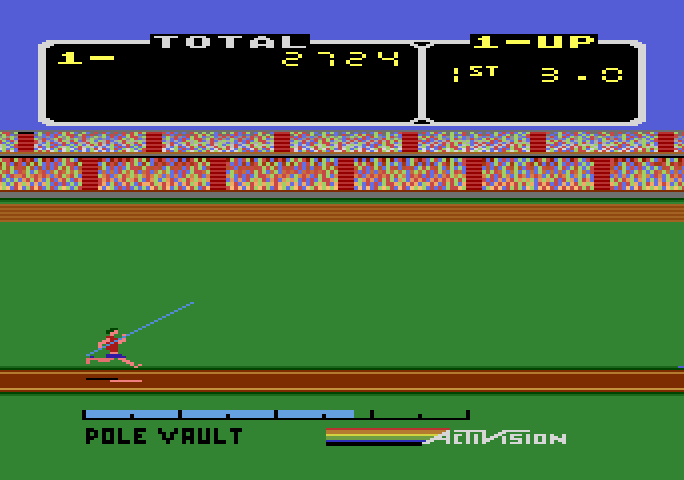 Activision Decathlon, The Atari 5200 Screenshot: Pole vault start.