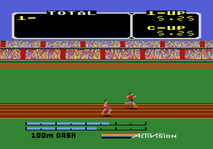 Activision Decathlon, The Atari 5200 Screenshot: Running the 100m dash.