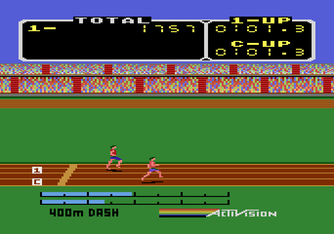 Activision Decathlon, The Atari 5200 Screenshot: Start of the 400m dash...
