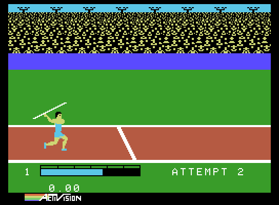 Activision Decathlon, The ColecoVision Screenshot: Ready for javelin?