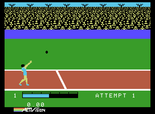 Activision Decathlon, The ColecoVision Screenshot: Shot put, attempt 1...