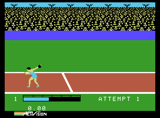 Activision Decathlon, The ColecoVision Screenshot: Discus begins...