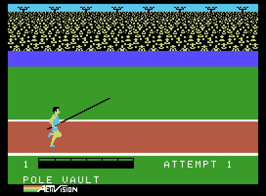 Activision Decathlon, The ColecoVision Screenshot: Pole vault begins...