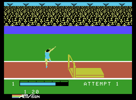 Activision Decathlon, The ColecoVision Screenshot: Beginning the high jump...