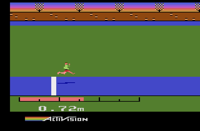 Activision Decathlon, The Atari 2600 Screenshot: Competing in the long jump.