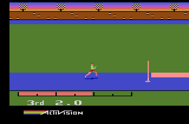 Activision Decathlon, The Atari 2600 Screenshot: The next high jump attempt...