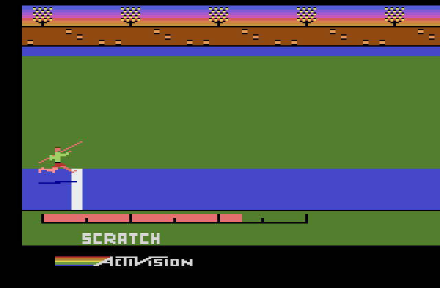 Activision Decathlon, The Atari 2600 Screenshot: Oops, another scratch.