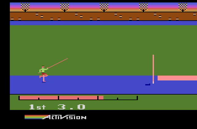 Activision Decathlon, The Atari 2600 Screenshot: Attempting to vault...