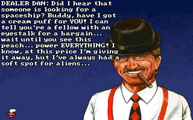 Leather Goddesses of Phobos! 2: Gas Pump Girls Meet the Pulsating Inconvenience from Planet X IBM PC/Compatibles Screenshot: Does someone need a spaceship?