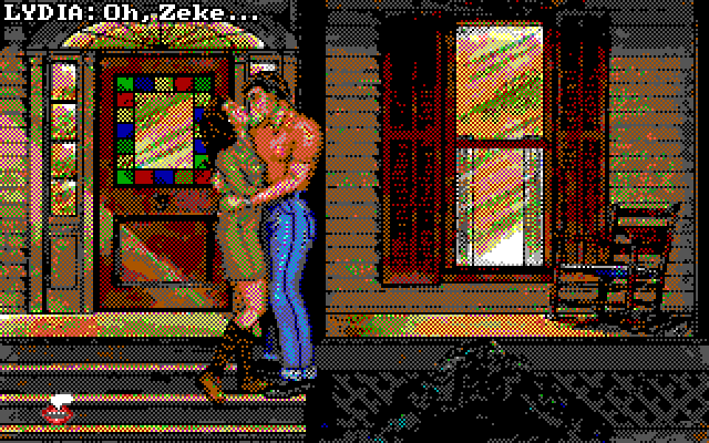 Leather Goddesses of Phobos! 2: Gas Pump Girls Meet the Pulsating Inconvenience from Planet X IBM PC/Compatibles Screenshot: Our happy hero couple...