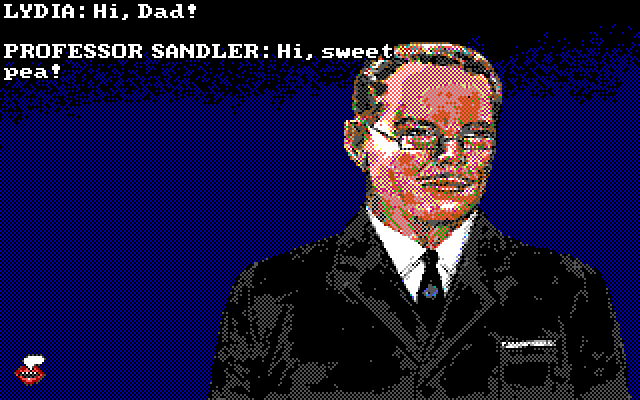 Leather Goddesses of Phobos! 2: Gas Pump Girls Meet the Pulsating Inconvenience from Planet X IBM PC/Compatibles Screenshot: Lydia's father.