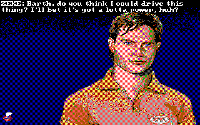 Leather Goddesses of Phobos! 2: Gas Pump Girls Meet the Pulsating Inconvenience from Planet X IBM PC/Compatibles Screenshot: Think you could drive this thing?