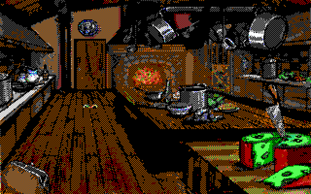 Leather Goddesses of Phobos! 2: Gas Pump Girls Meet the Pulsating Inconvenience from Planet X IBM PC/Compatibles Screenshot: I found the kitchen...