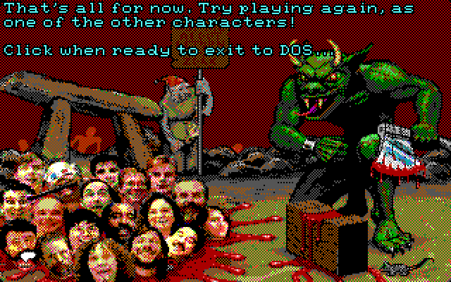 Leather Goddesses of Phobos! 2: Gas Pump Girls Meet the Pulsating Inconvenience from Planet X IBM PC/Compatibles Screenshot: That's all...want to try again with a different character?