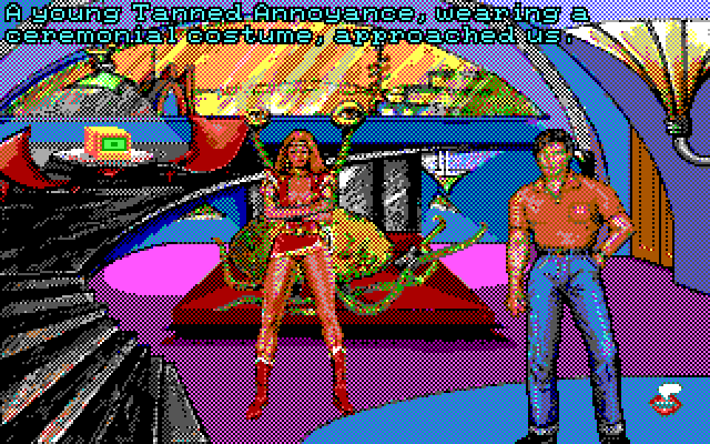 Leather Goddesses of Phobos! 2: Gas Pump Girls Meet the Pulsating Inconvenience from Planet X IBM PC/Compatibles Screenshot: Meanwhile, in my room...