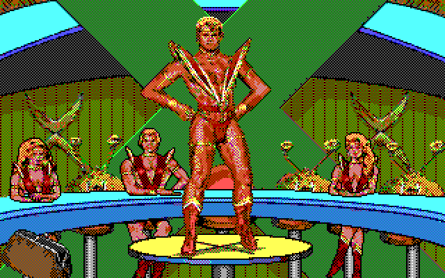 Leather Goddesses of Phobos! 2: Gas Pump Girls Meet the Pulsating Inconvenience from Planet X IBM PC/Compatibles Screenshot: At the council...