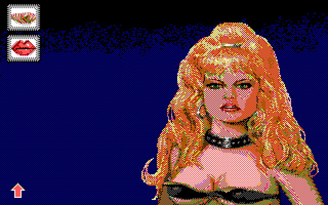 Leather Goddesses of Phobos! 2: Gas Pump Girls Meet the Pulsating Inconvenience from Planet X IBM PC/Compatibles Screenshot: Not many choices here...and kissing probably won't help!