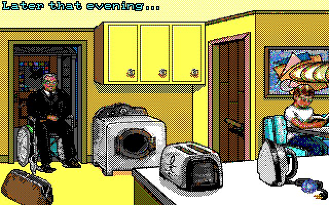 Leather Goddesses of Phobos! 2: Gas Pump Girls Meet the Pulsating Inconvenience from Planet X IBM PC/Compatibles Screenshot: Starting the game as Lydia.