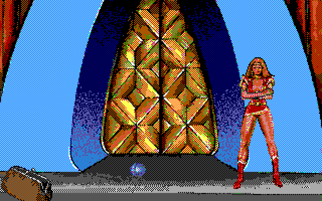 Leather Goddesses of Phobos! 2: Gas Pump Girls Meet the Pulsating Inconvenience from Planet X IBM PC/Compatibles Screenshot: Welp, time to leave!
