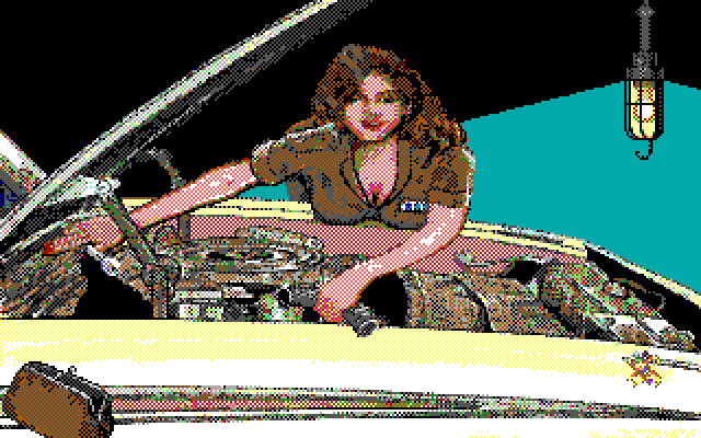 Leather Goddesses of Phobos! 2: Gas Pump Girls Meet the Pulsating Inconvenience from Planet X IBM PC/Compatibles Screenshot: Introducing Zoe.