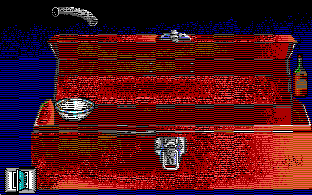 Leather Goddesses of Phobos! 2: Gas Pump Girls Meet the Pulsating Inconvenience from Planet X IBM PC/Compatibles Screenshot: The inventory screen for Zeke.