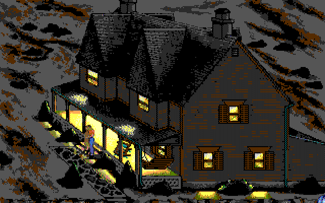 Leather Goddesses of Phobos! 2: Gas Pump Girls Meet the Pulsating Inconvenience from Planet X IBM PC/Compatibles Screenshot: Zooming out as our heros kiss.